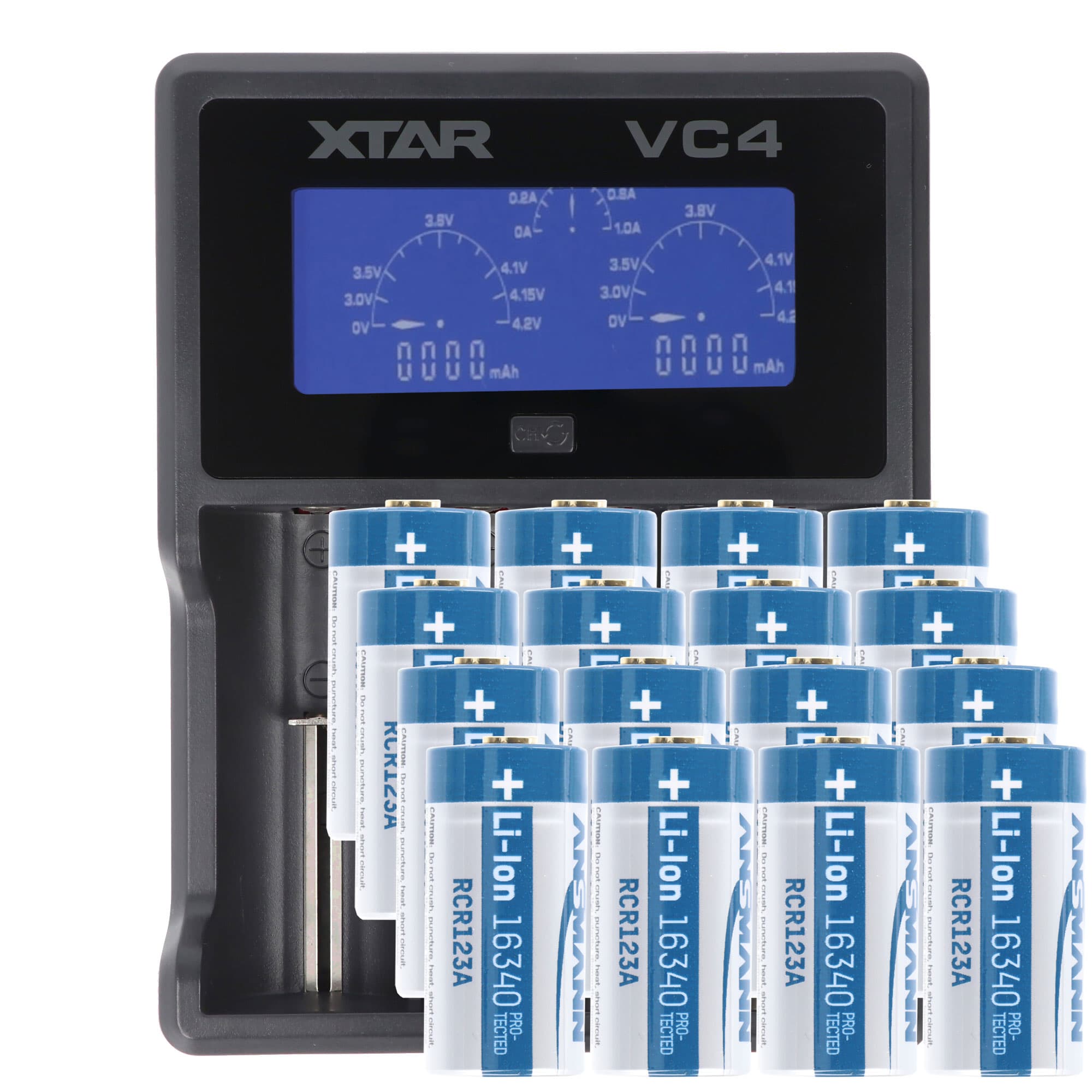 CR123 Une batterie Li-ion de 3,7 volts, 760mAh 12 pièces et chargeur rapide, BatterieBox