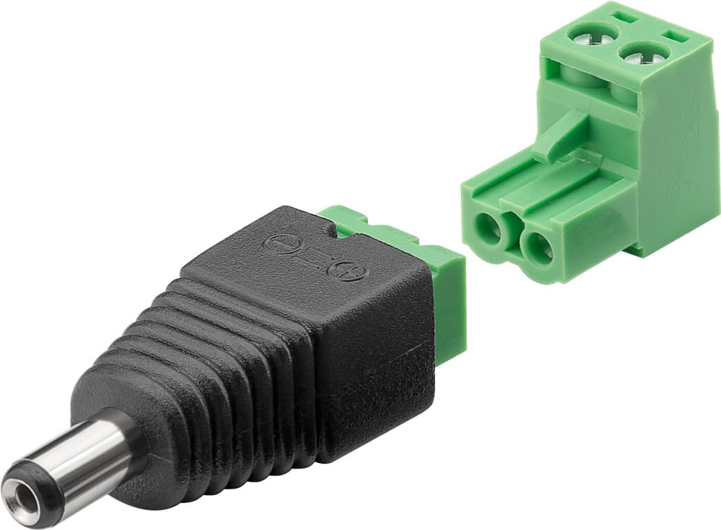 Goobay Bornier 2 broches > fiche CC (5,50 x 2,10 mm) - fixation par vis détachable, 2 pièces